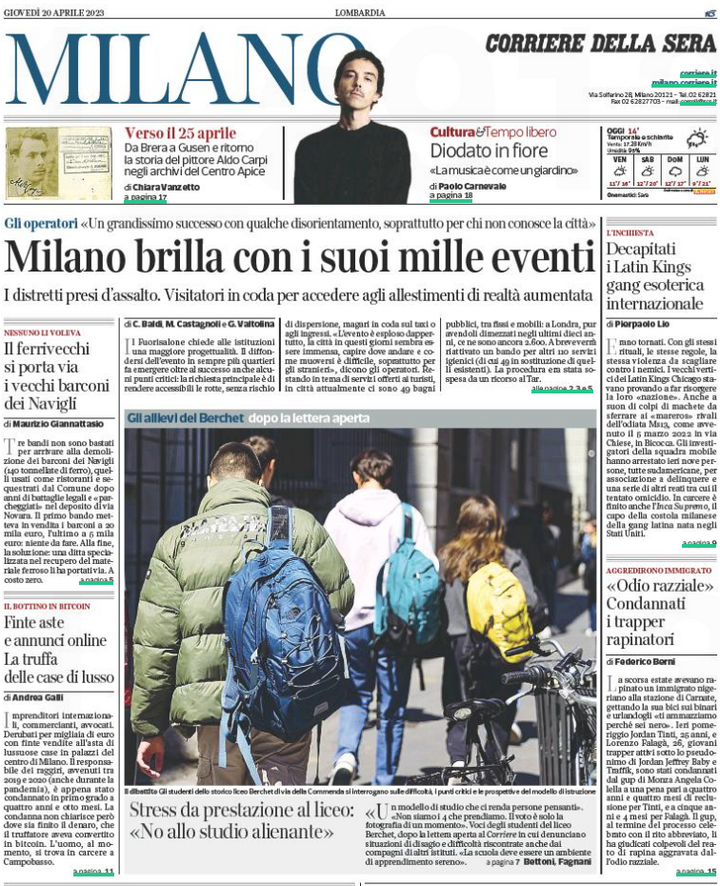Corriere della Sera - Milano April 20, 2023