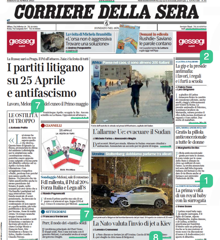 Corriere della Sera - 22 April 23
