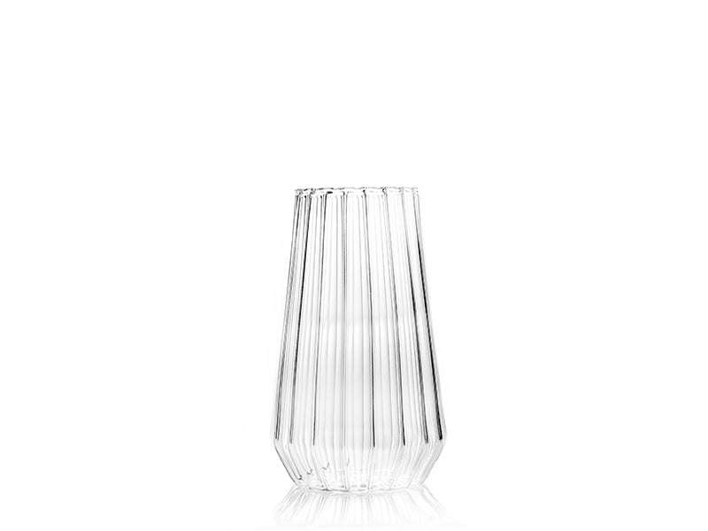Large fluted glass vase - unique design fferrone