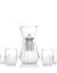 Talise Fluted Decanter with Mixed Glass Set